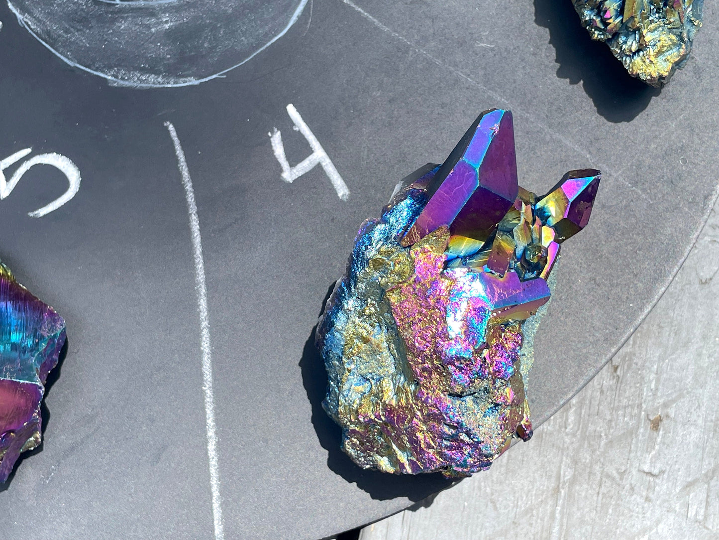 Titanium Angel Aura Quartz clusters