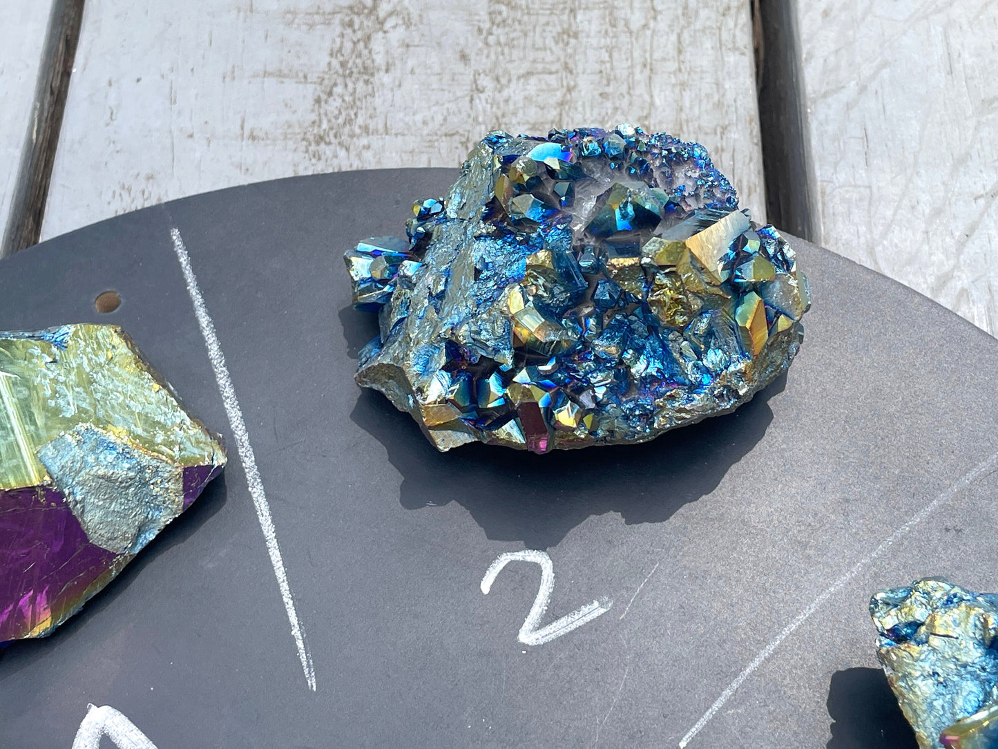 Titanium Angel Aura Quartz clusters