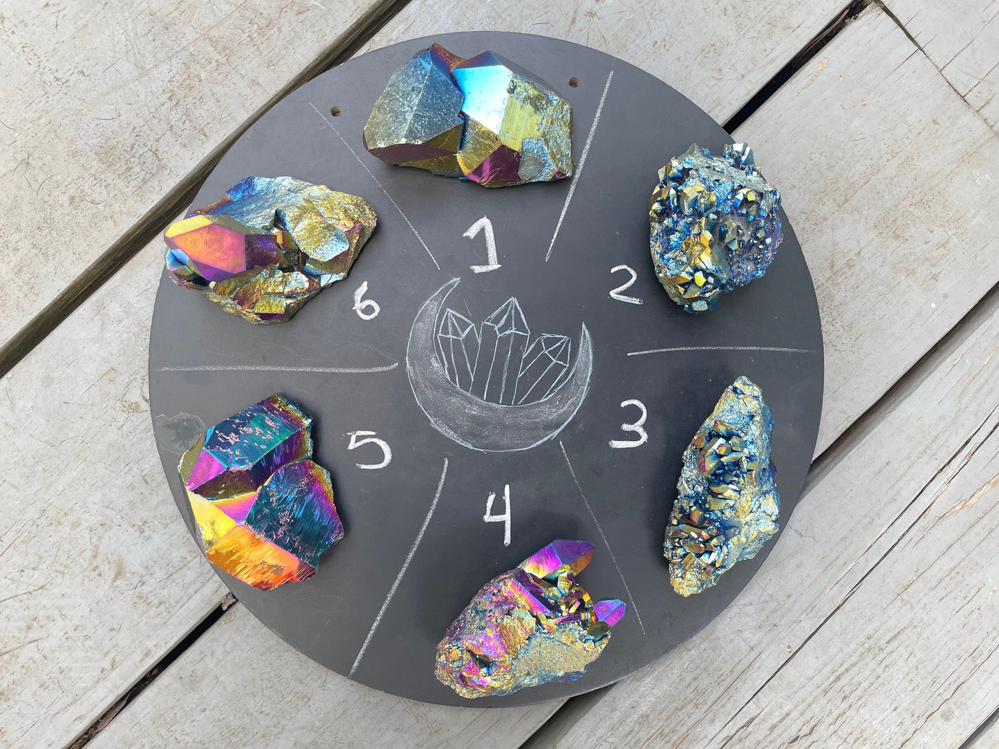 Titanium Angel Aura Quartz clusters