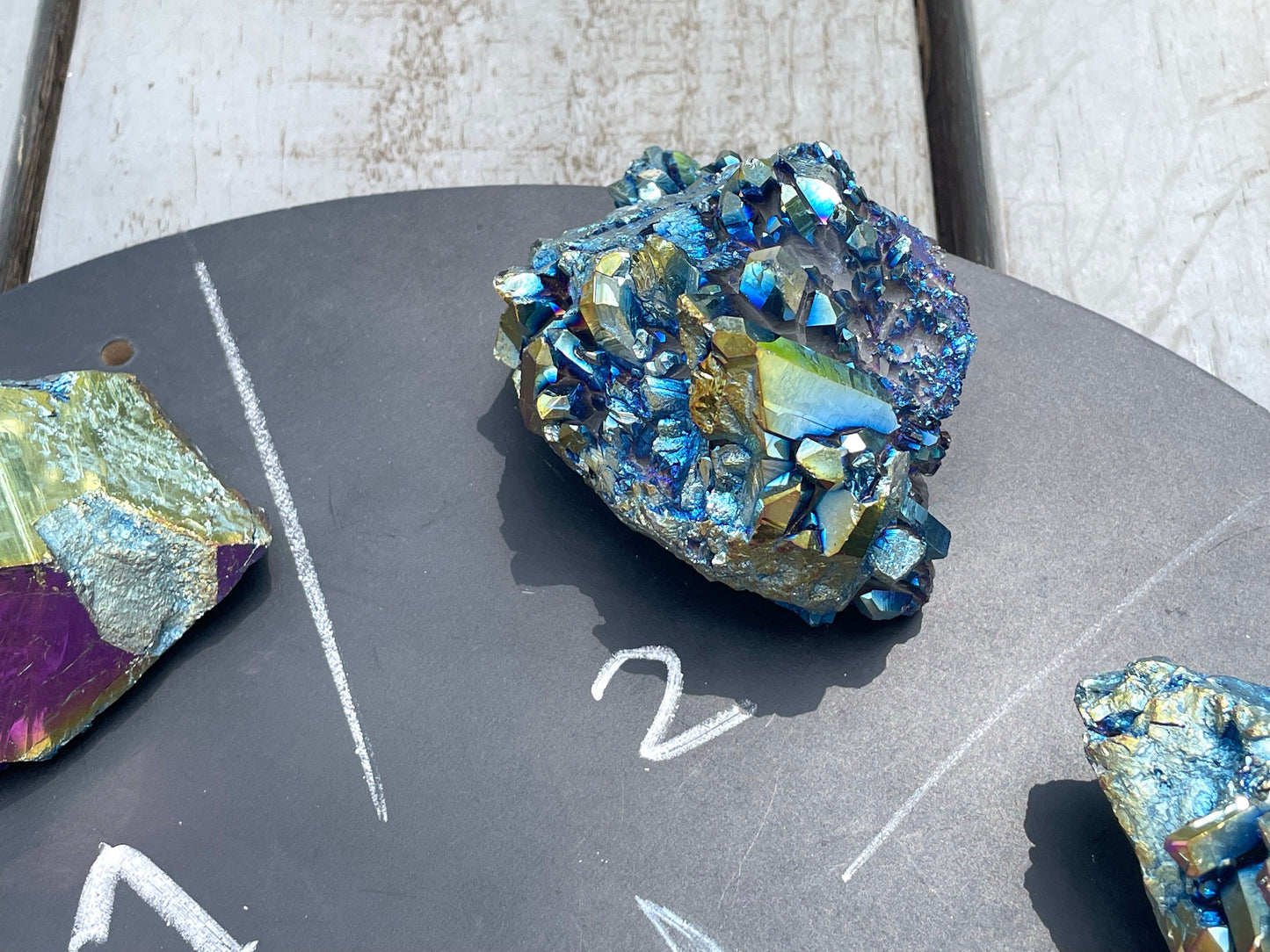 Titanium Angel Aura Quartz clusters