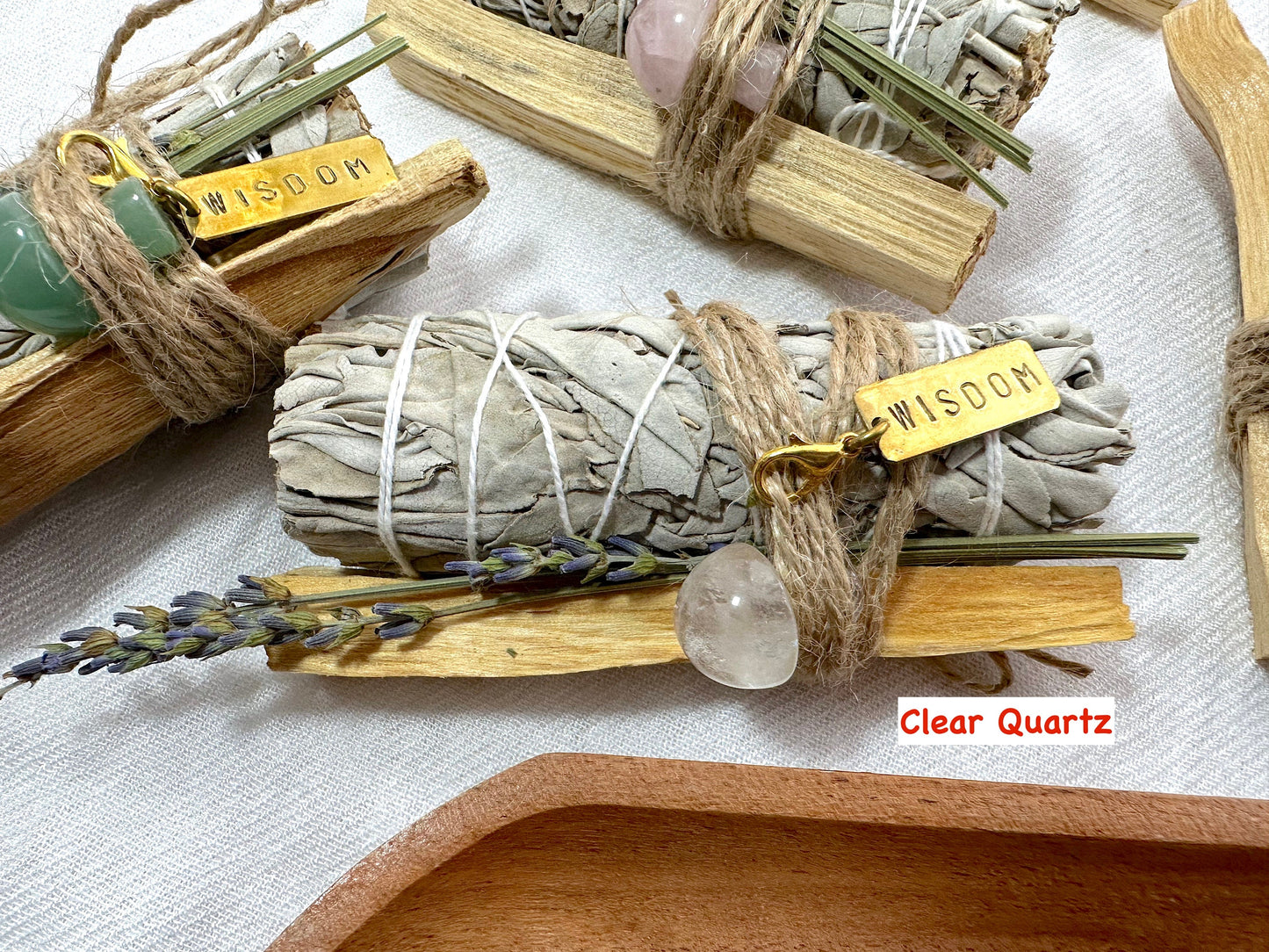 Crystal Mushroom, Sage and Palo Santo bundles