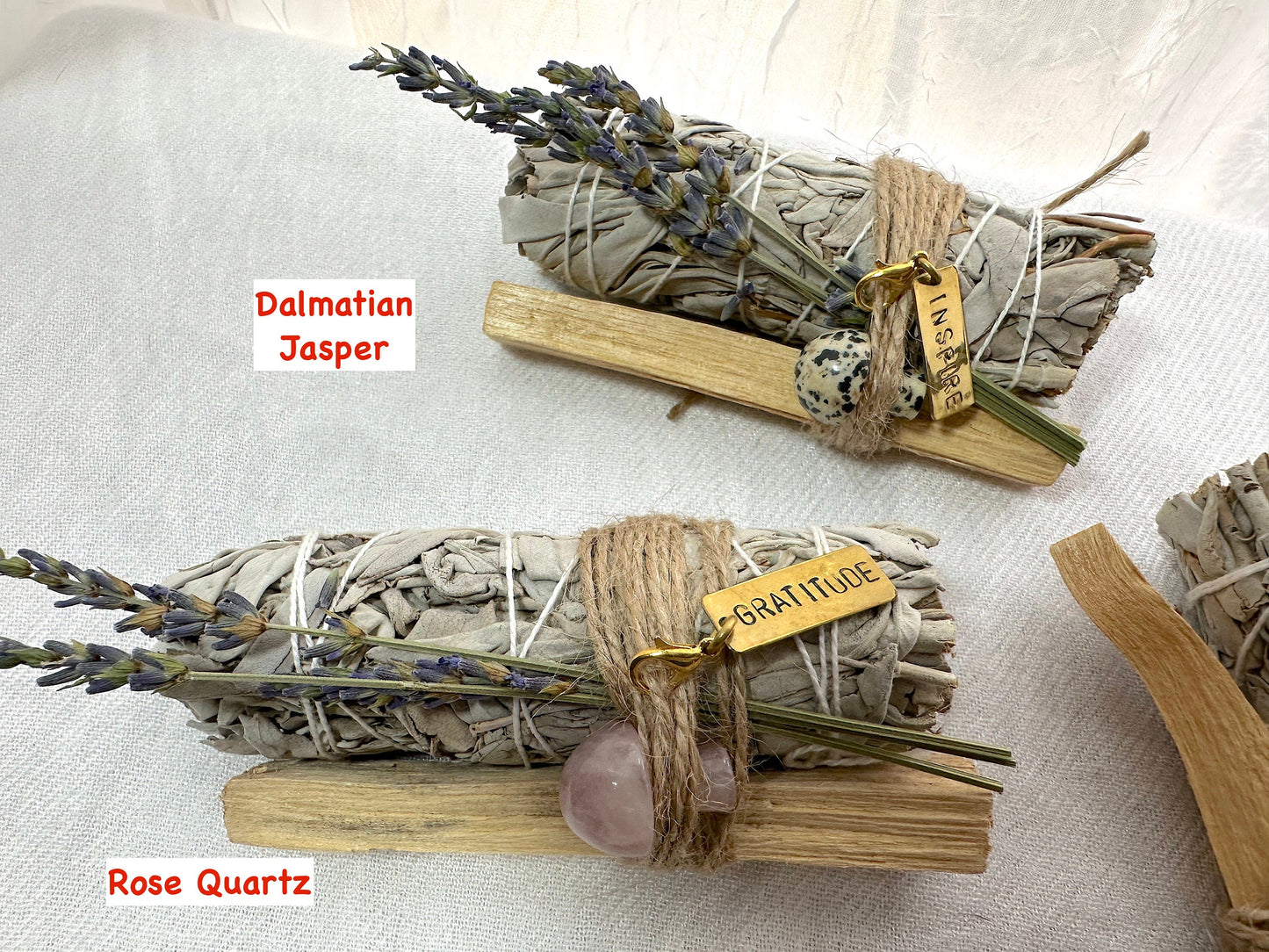 Crystal Mushroom, Sage and Palo Santo bundles