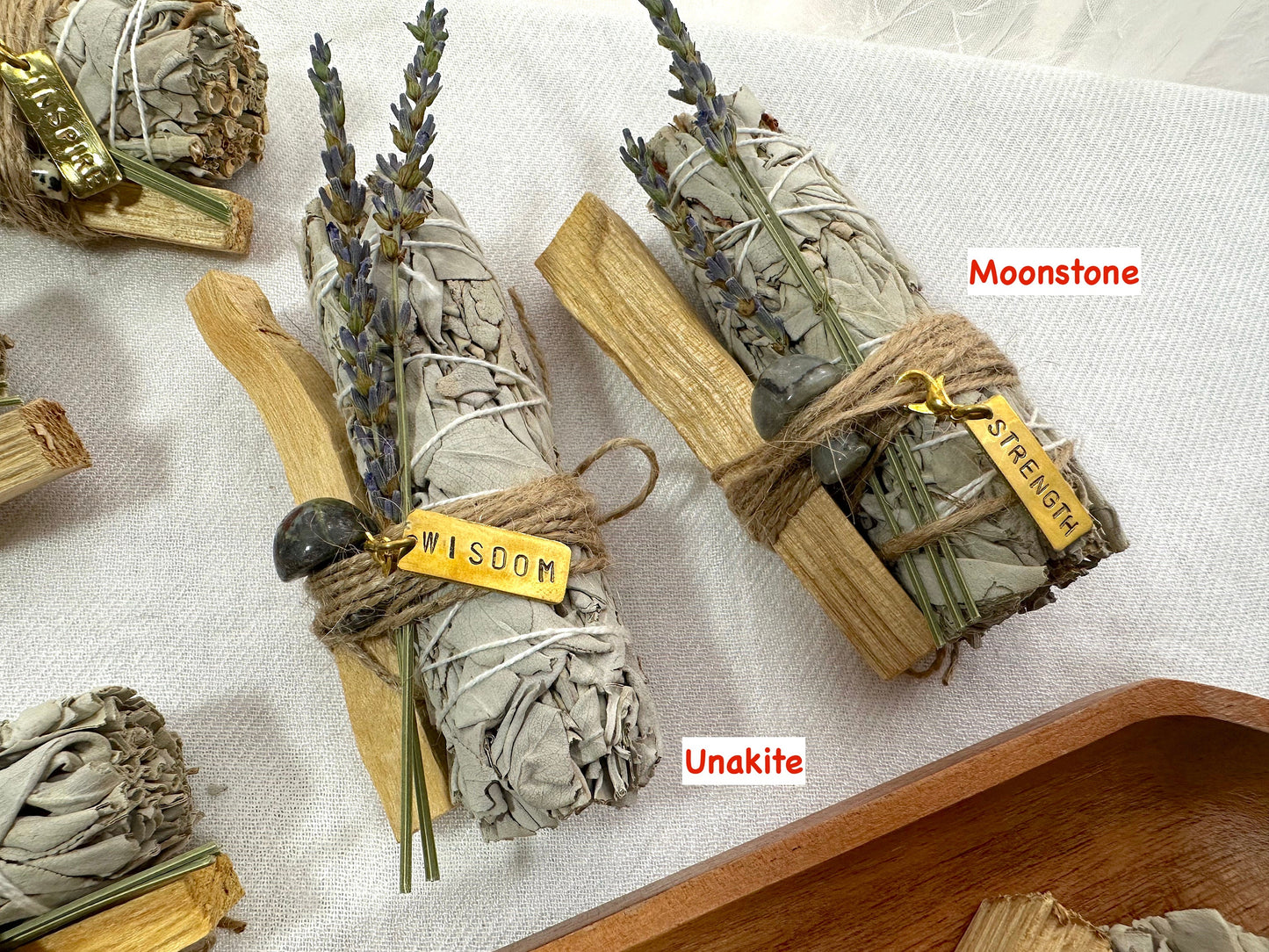 Crystal Mushroom, Sage and Palo Santo bundles