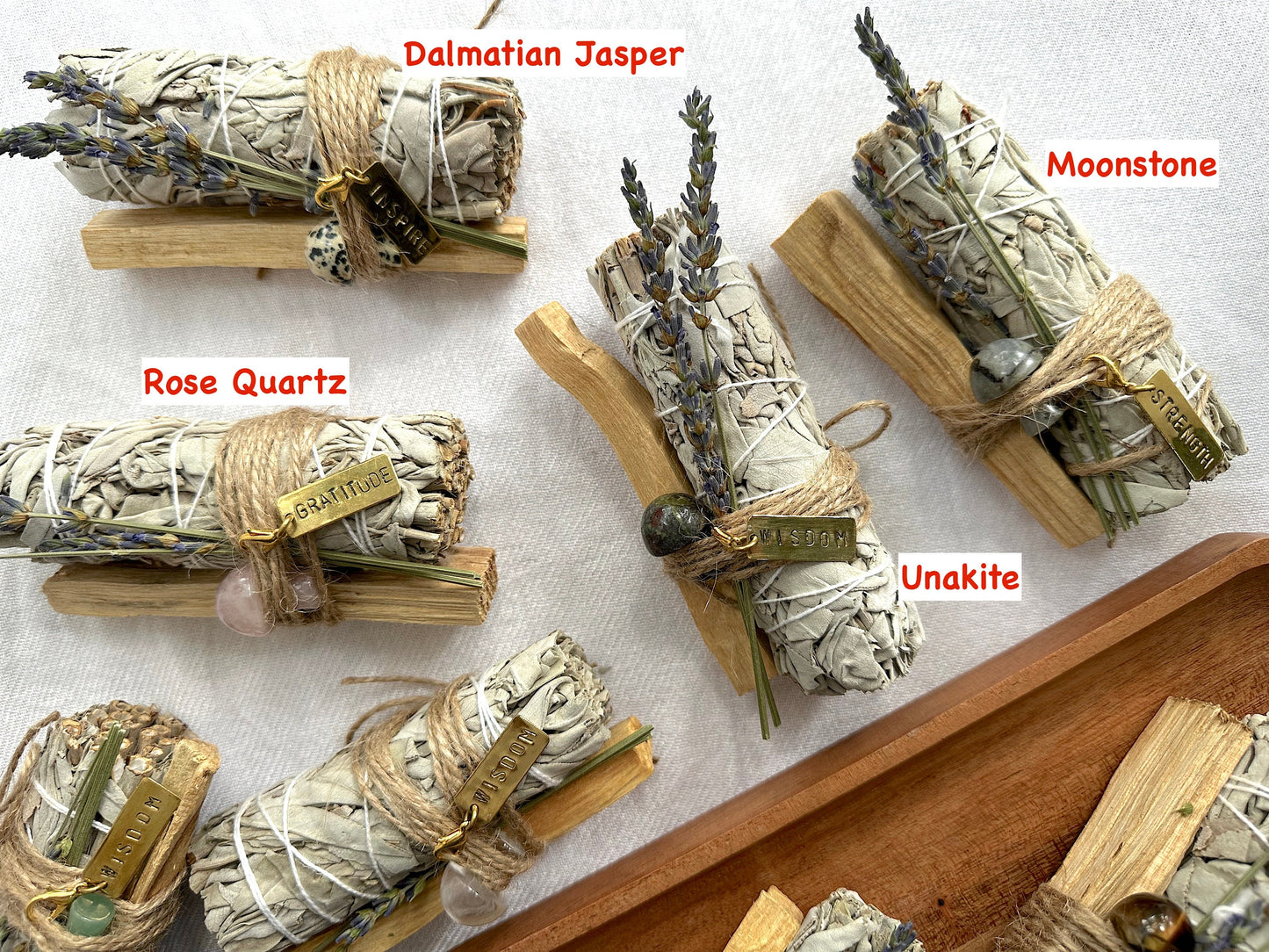 Crystal Mushroom, Sage and Palo Santo bundles