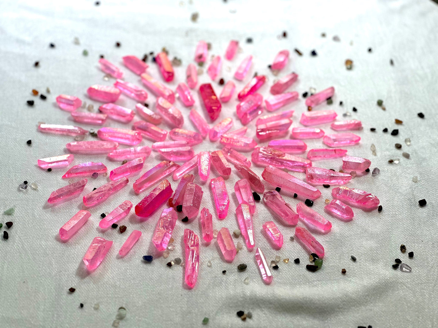 Pink Aura Quartz Points. Raw. 1-2 inches long