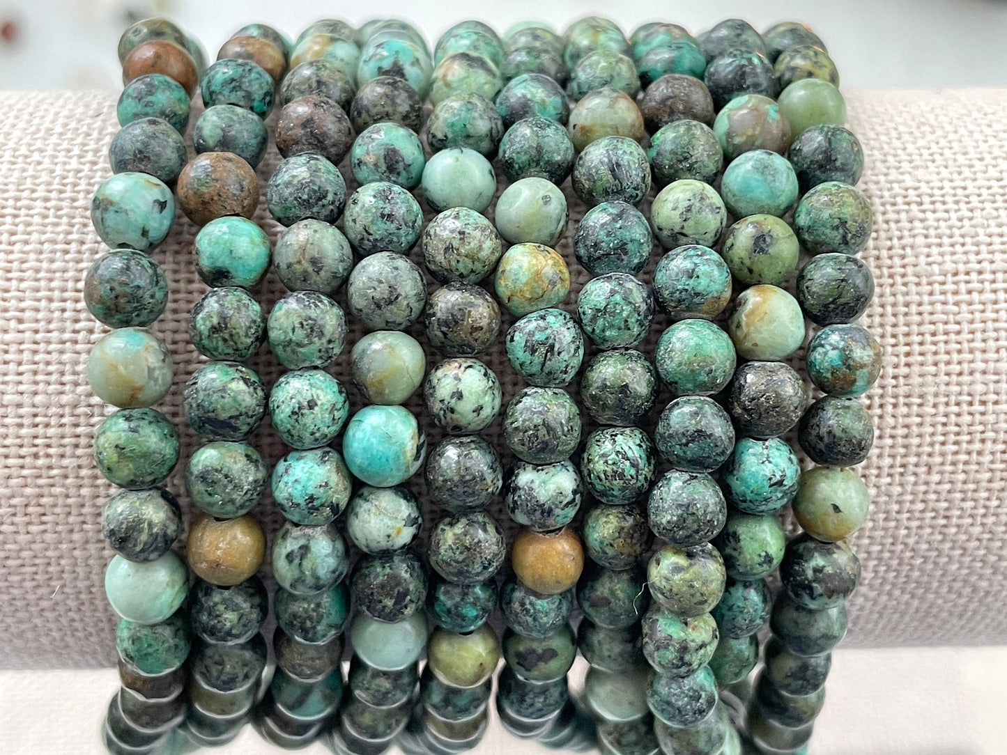 4mm Gemstone Beads Bracelet in African Turquoise: Protection Purification & Transformation