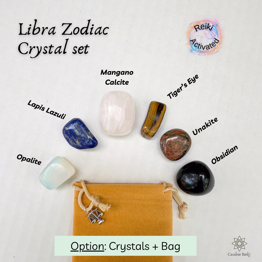 6-Crystal Set for 2024 Libra Zodiac | September-October 2024 Birthday Gift | Zodiac Birthday Gift