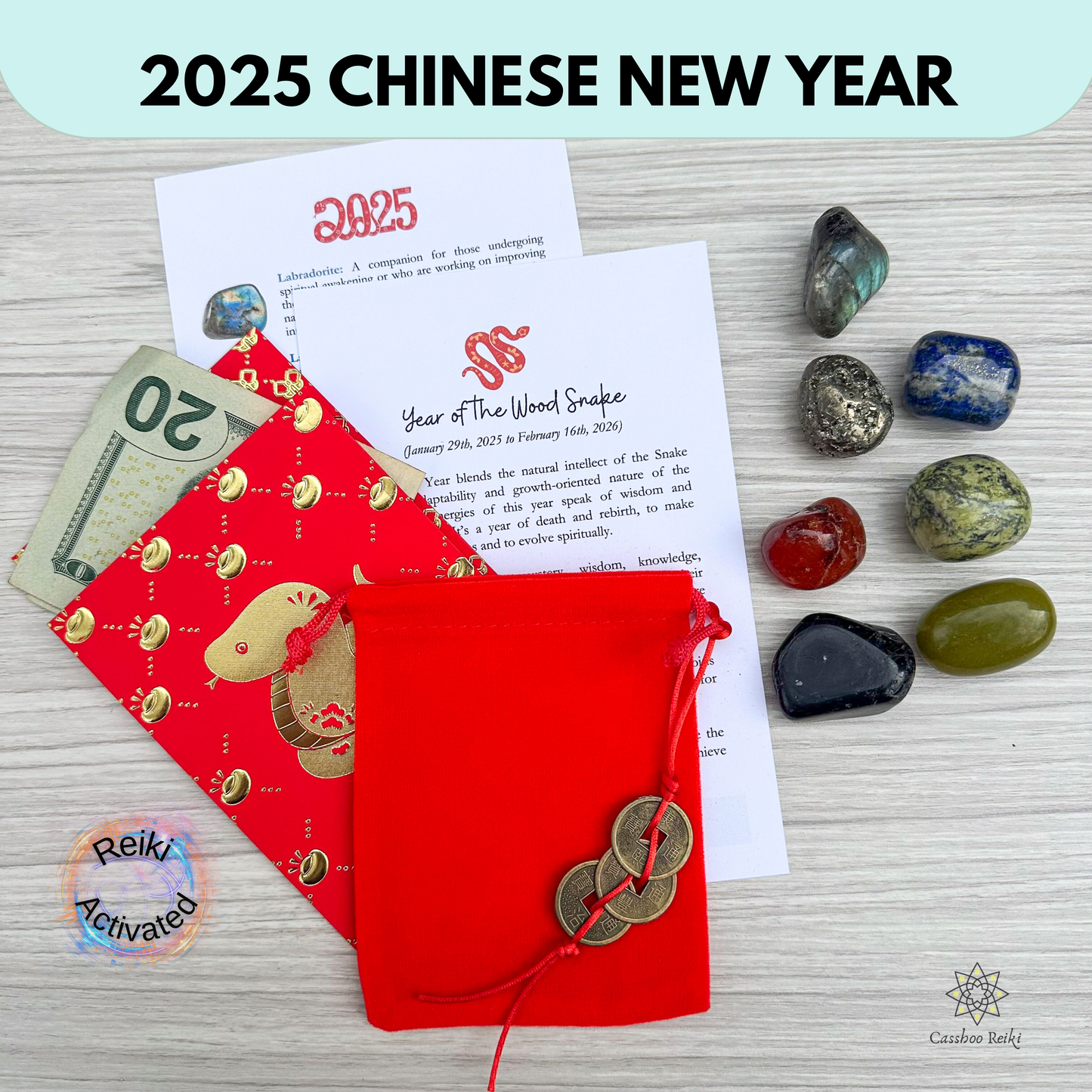 2025 Lunar Year of the Snake 7-Crystal Set | 2025 Chinese New Year Gift