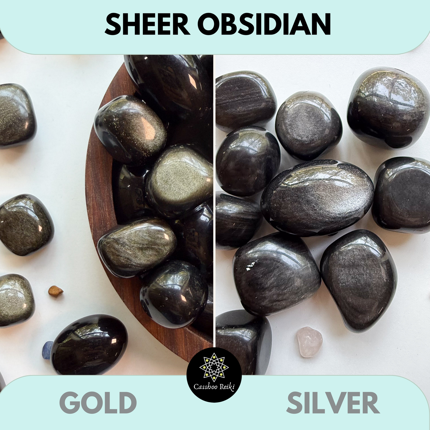 Gold or Silver Sheen Obsidian | Tumbled Sheen Obsidian | Stone for business owners, entrepreneurs or Moms.