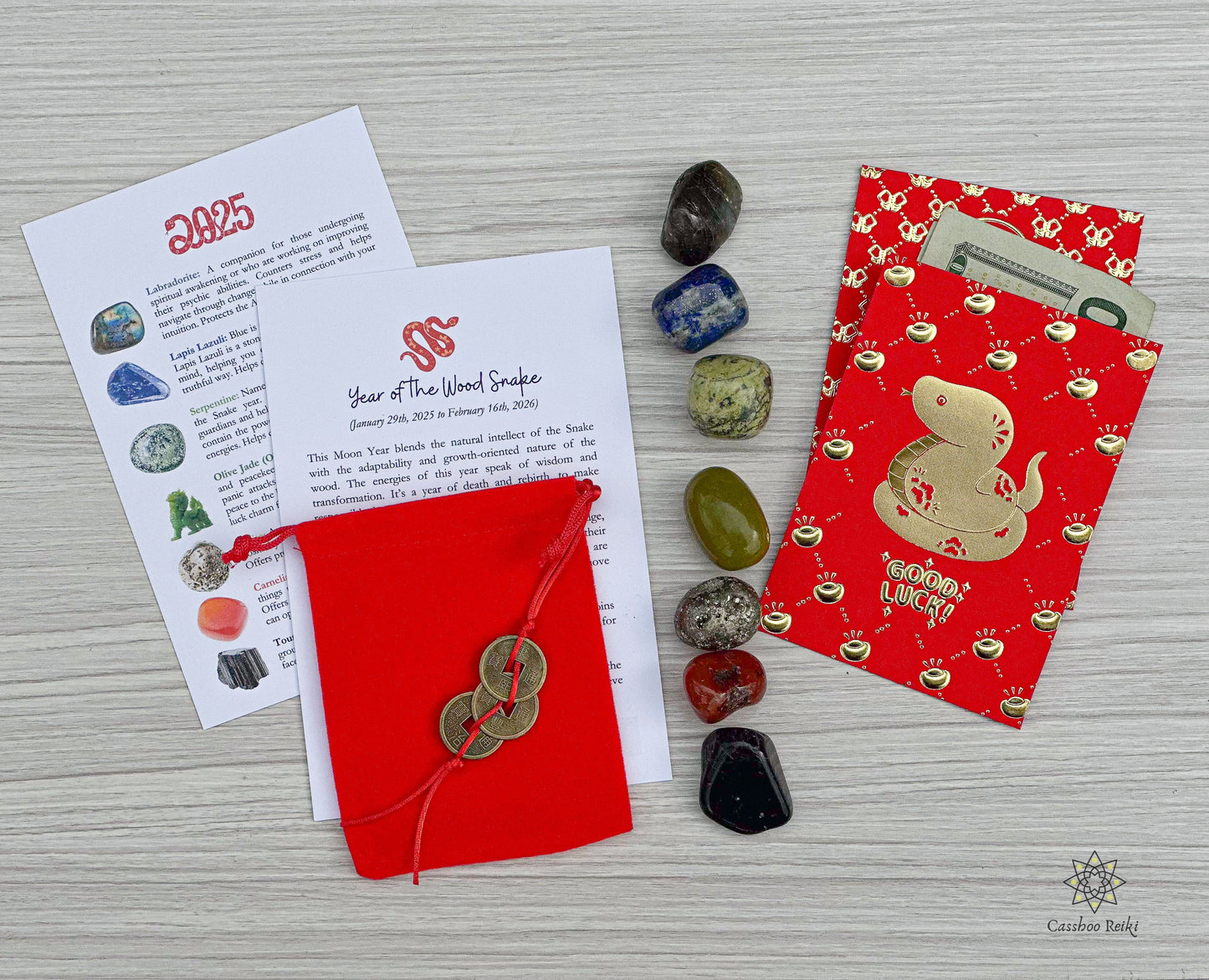 2025 Lunar Year of the Snake 7-Crystal Set | 2025 Chinese New Year Gift