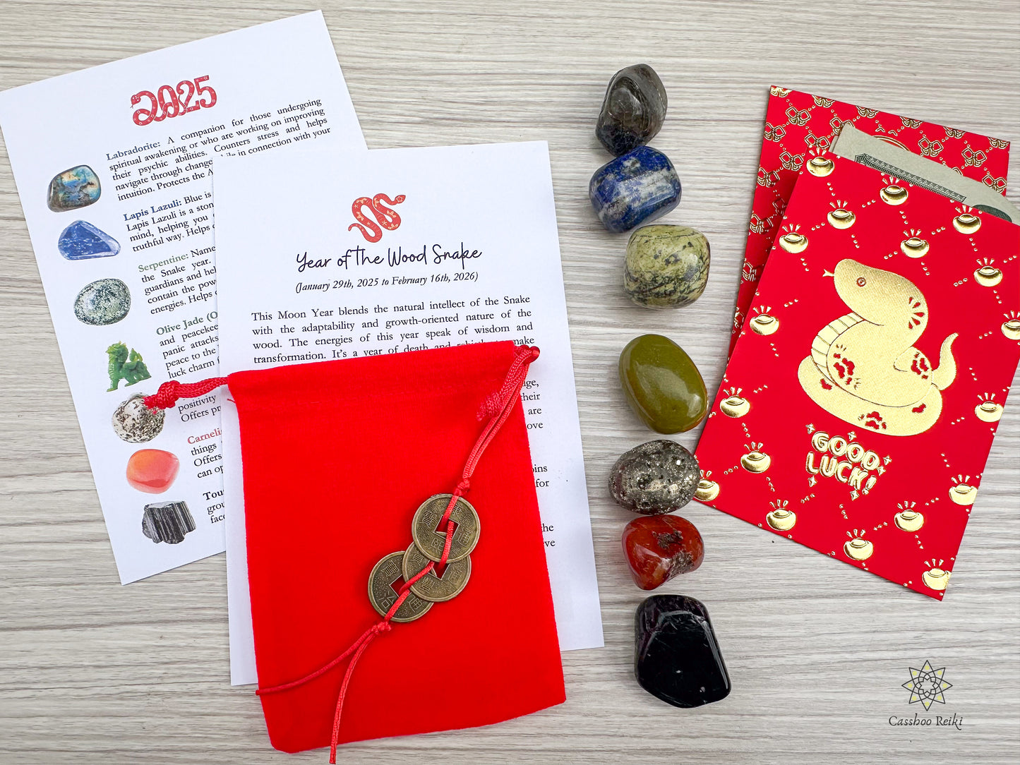 2025 Lunar Year of the Snake 7-Crystal Set | 2025 Chinese New Year Gift