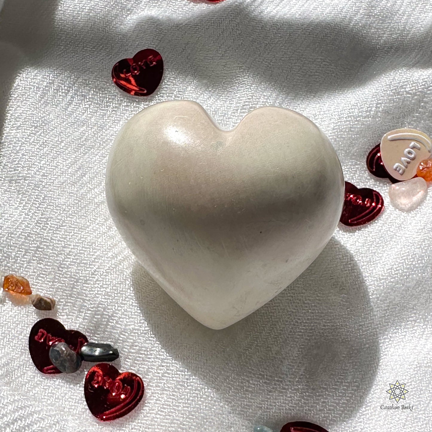 Soapstone Puffy Heart | Heart shaped Palm Stones | Kenyan Soapstone
