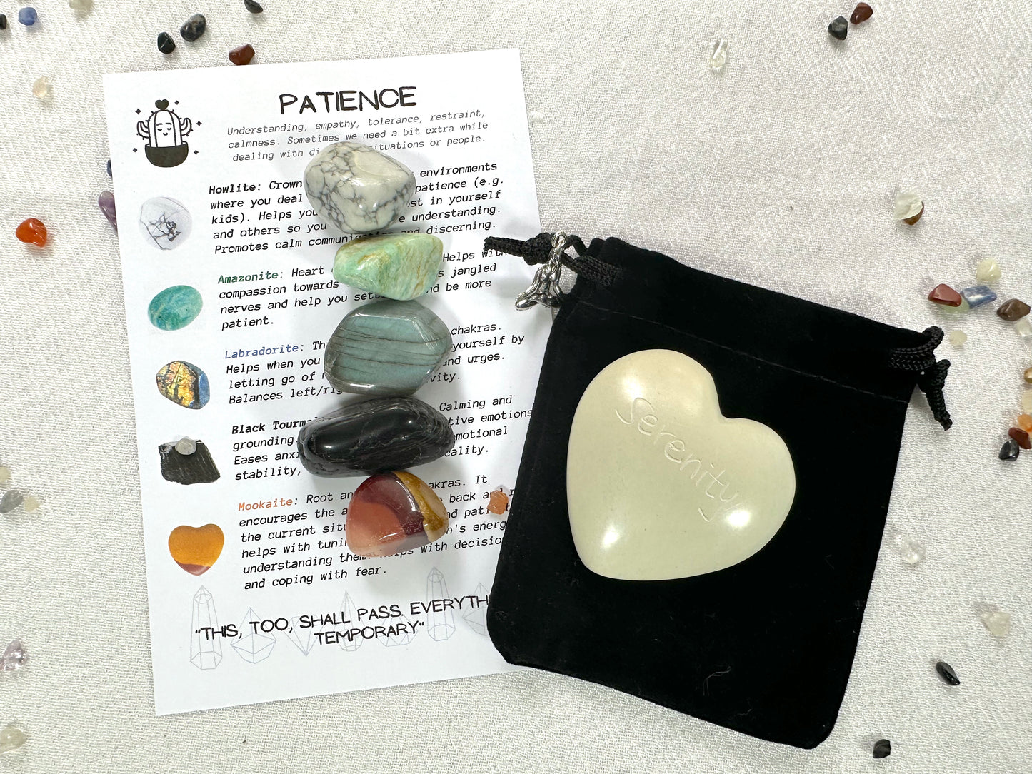 Patience Crystal Set and Palm Stone