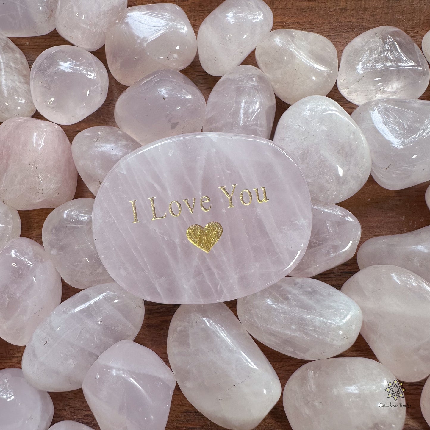 I Love You Palm Stone in Pink Quartz. Stone for Unconditional Love. Gifts for mom