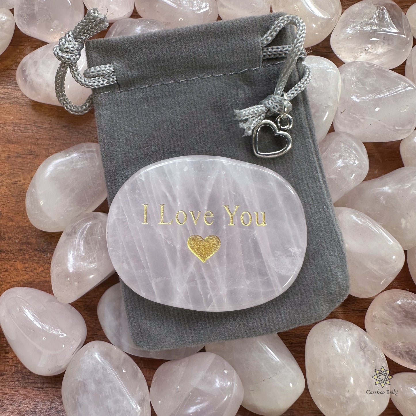 I Love You Palm Stone in Pink Quartz. Stone for Unconditional Love. Gifts for mom