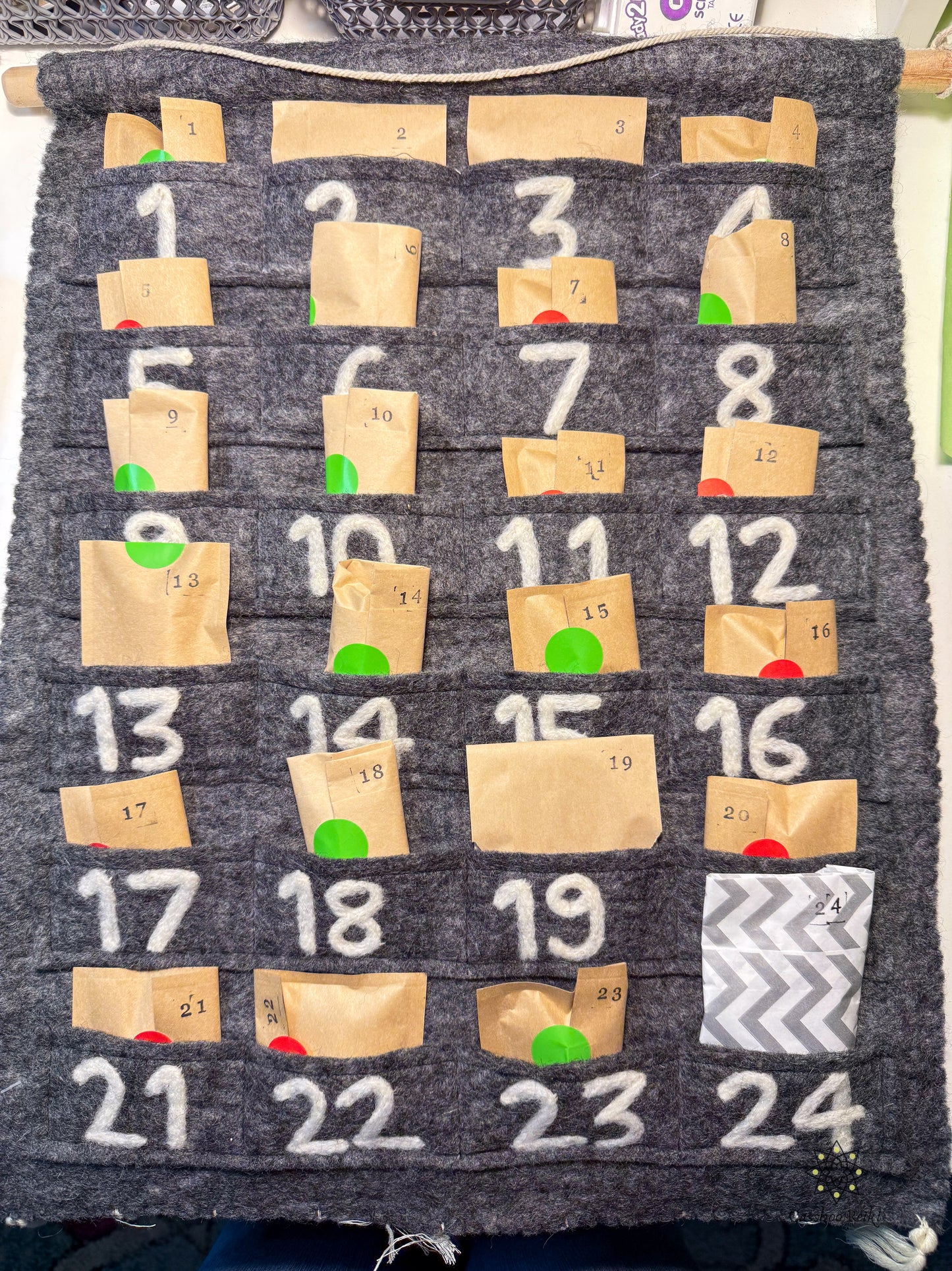 24-Day Advent Calendar | Reusable Felt Advent Calendar | 24-day Neutral Advent Calendar | Free Domestic Shipping