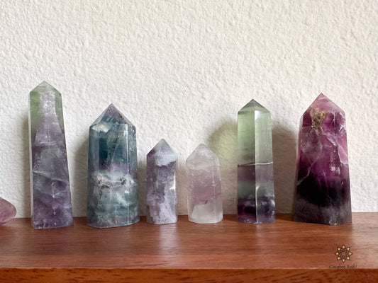 Rainbow Fluorite obelisk | Fluorite Tower | Gift for Students or Office workers | Crystal for Concentration  & Focus