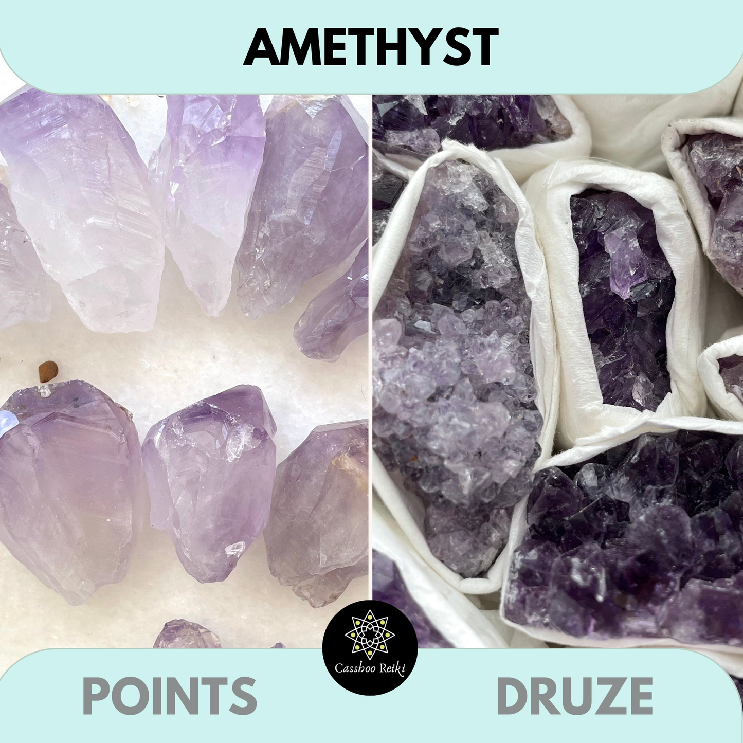 Amethyst Crystal Point or clusters | Crystal for Intuition and Protection | Third Eye Chakra Stone