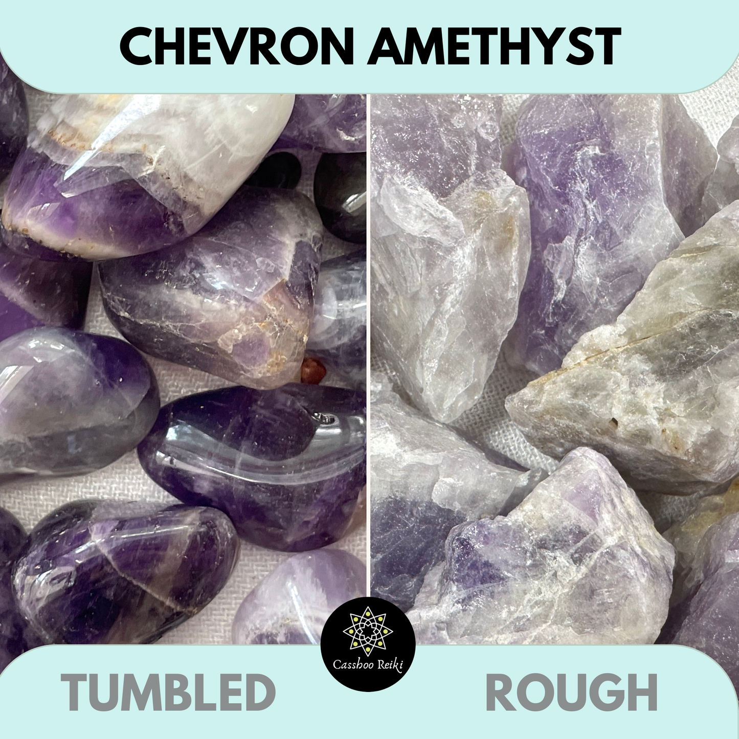 Chevron Amethyst Tumbled or Rough | Third Eye and Crown chakra Crystal