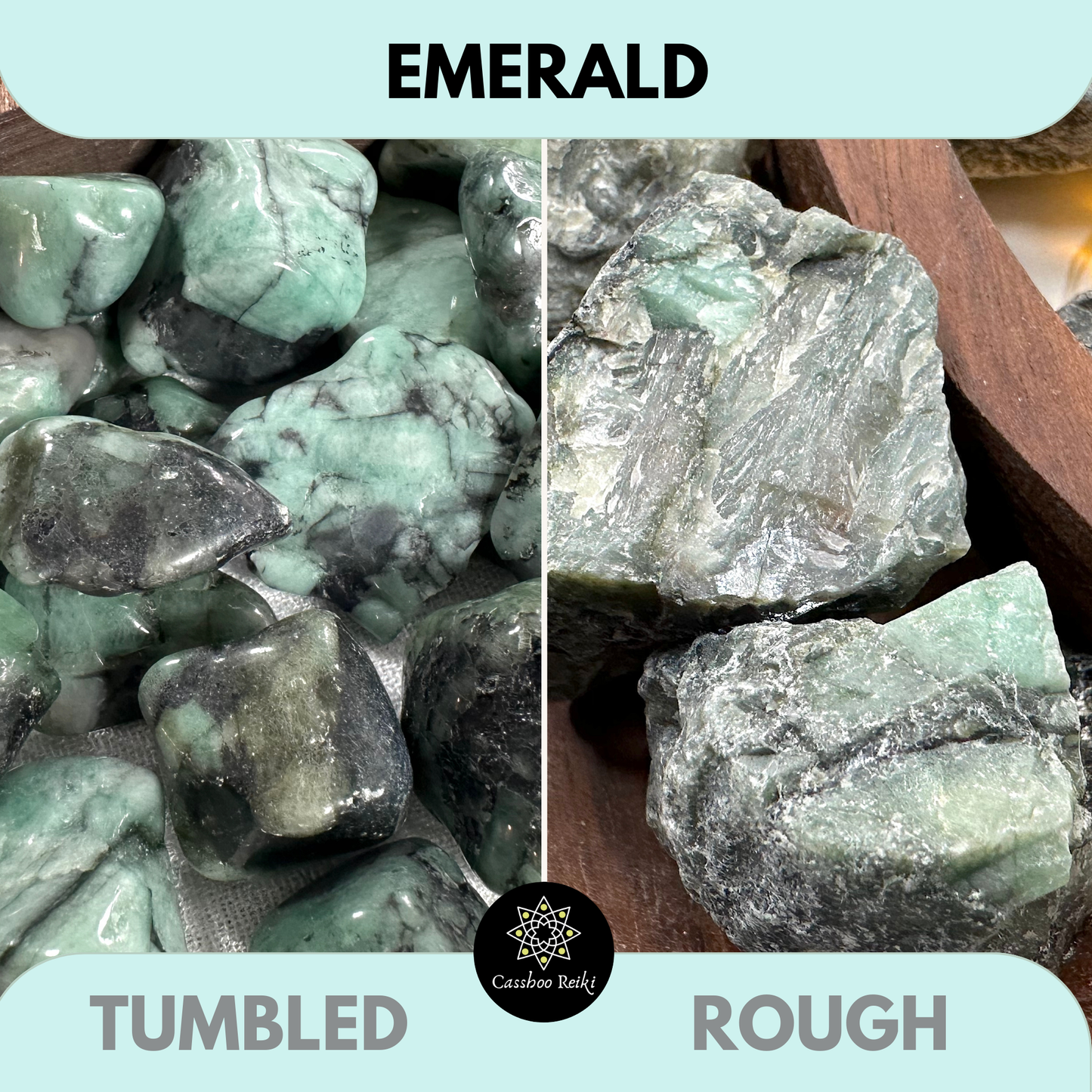 Emerald, Tumbled or Rough Crystal | Crystal for Love and Abundance