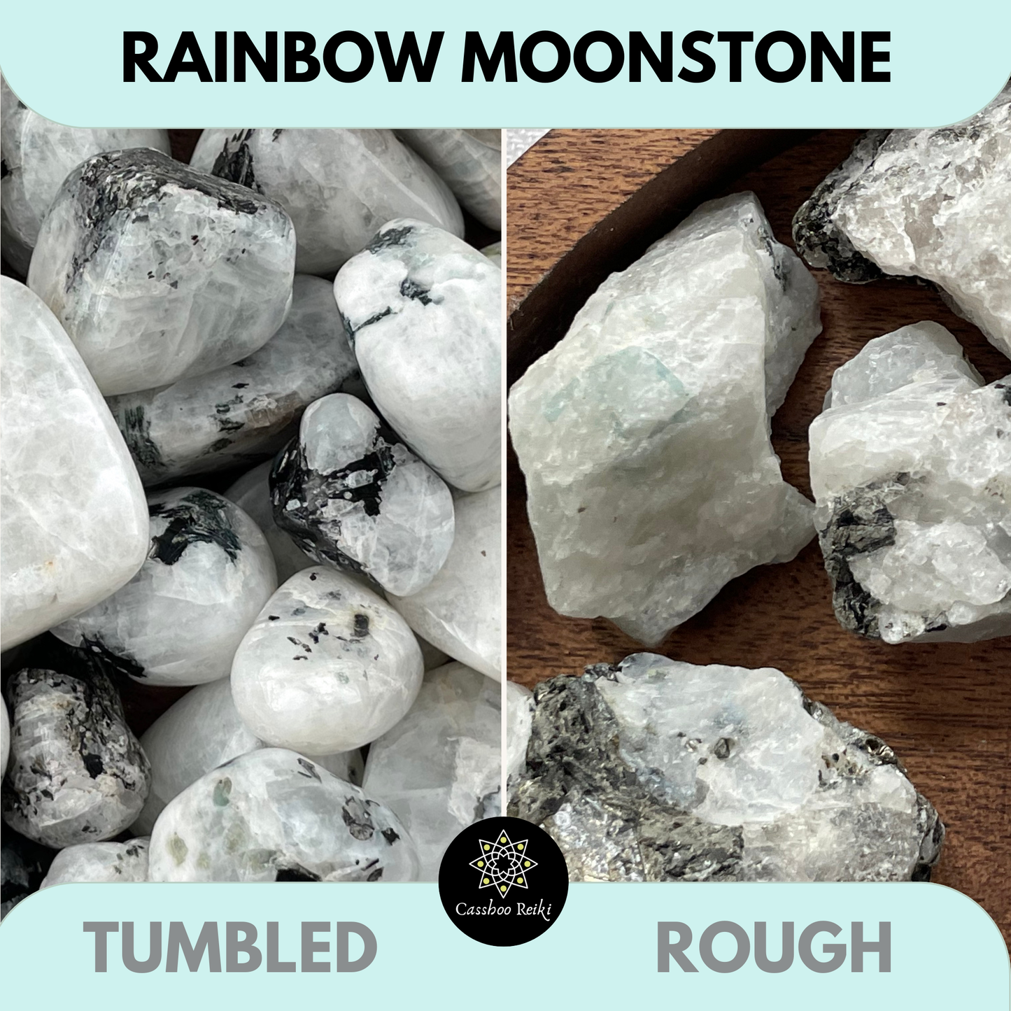 Rainbow Moonstone Tumbled or Rough Crystal | Crystal for Change and Transformation | Moon Rituals