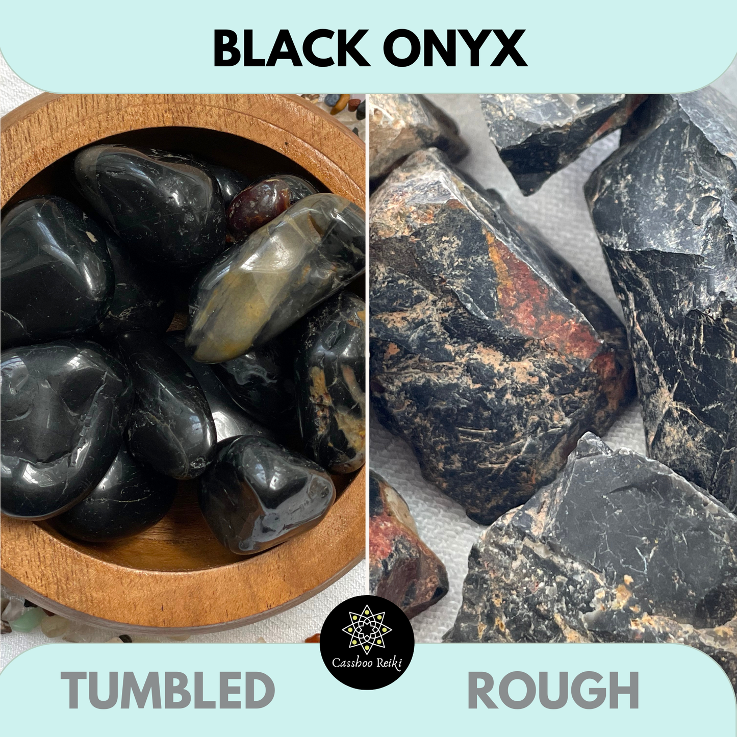 Black Onyx, Tumbled or Rough | Grounding and Protection Against Dark Magic