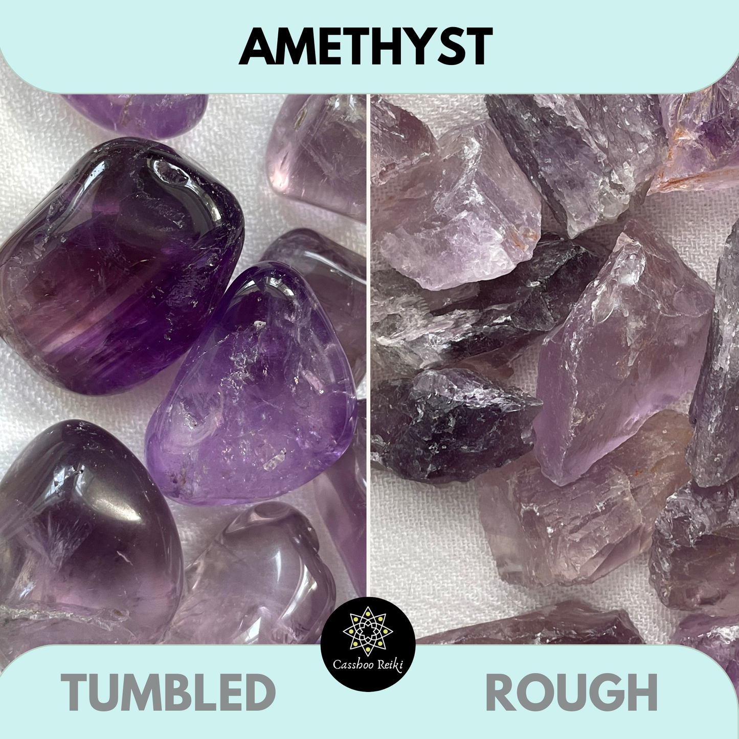 Amethyst, tumbled or rough | Third Eye chakra crystal