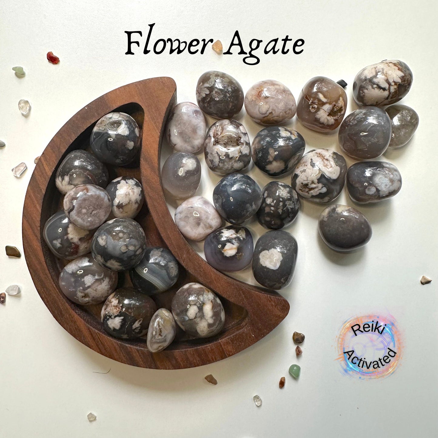 Tumbled Flower Agate. Taurus Zodiac stone