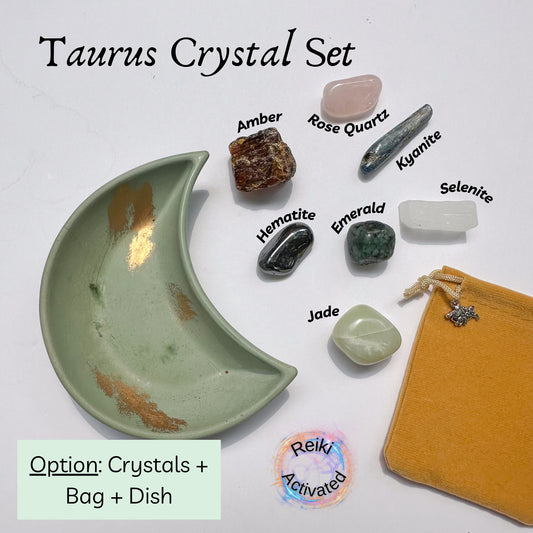 7 Crystal Set for Taurus Zodiac | April-May Birthday Gift | Zodiac Sign Gift