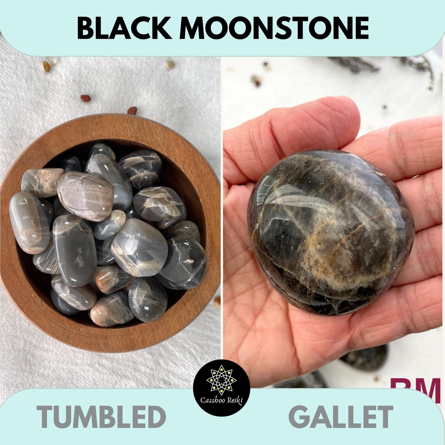 Black Moonstone | Black Feldspar | Stone of Transformation and Feminine Divine Archetype