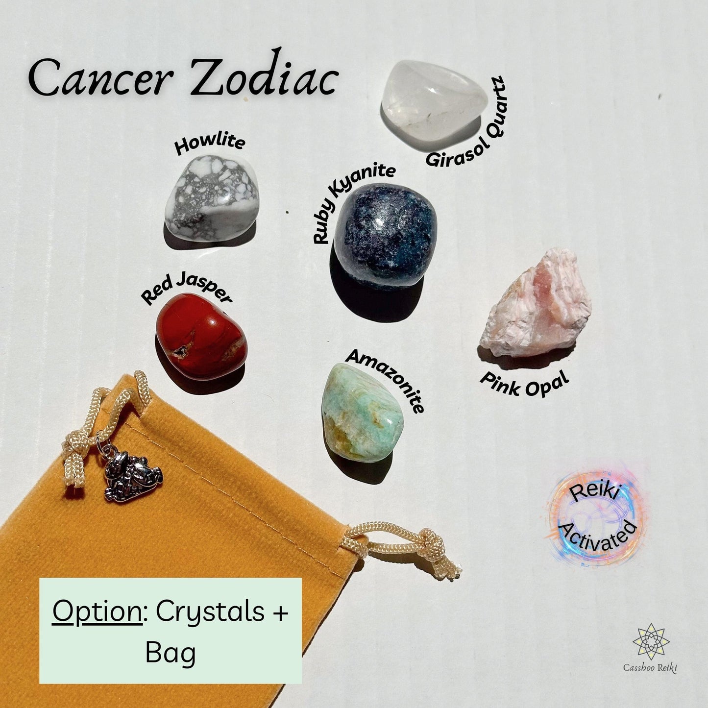 6-Crystal Set for 2024 Cancer Zodiac | June - July 2024 Birthday Gift | Zodiac Sign Gift