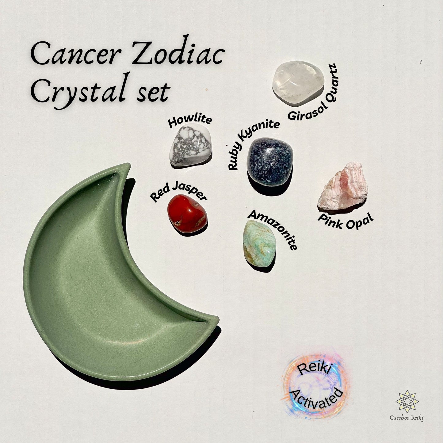 6-Crystal Set for 2024 Cancer Zodiac | June - July 2024 Birthday Gift | Zodiac Sign Gift