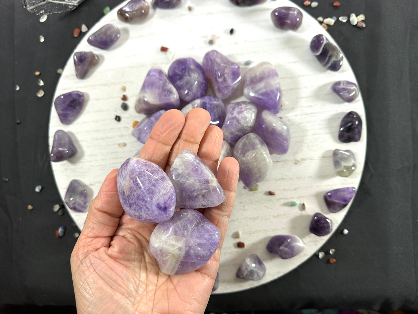 Chevron Amethyst Tumbled or Rough | Third Eye and Crown chakra Crystal