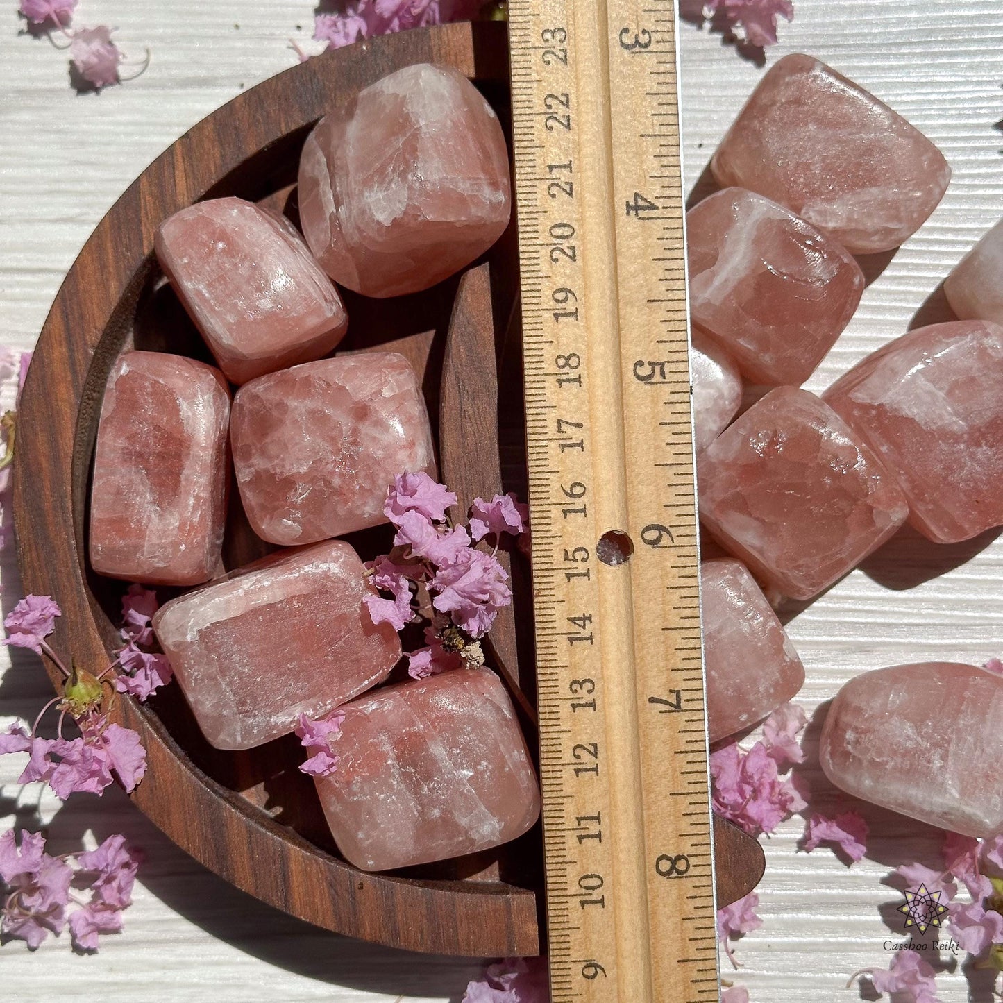 Tumbled Rose-Red Calcite. Crystal to inspire Self-love and emotional harmony | Crystals for Her | Reiki-infused crystal.