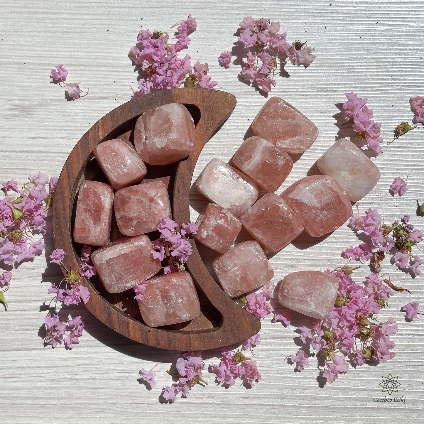 Tumbled Rose-Red Calcite. Crystal to inspire Self-love and emotional harmony | Crystals for Her | Reiki-infused crystal.