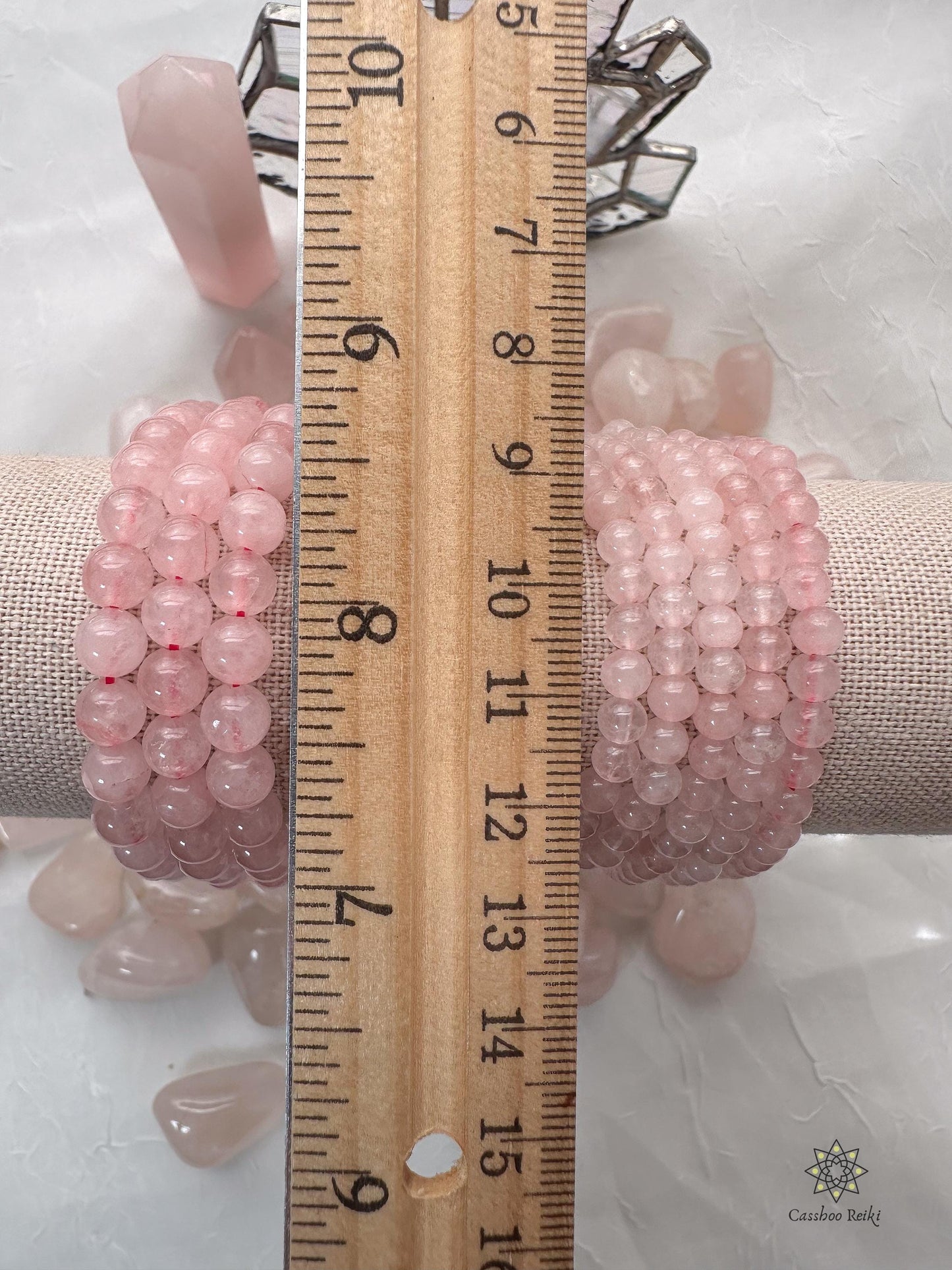 Rose Quartz 4mm 6mm Beads Elastic Bracelet | Natural Gemstone Bracelet | Universal Love Gift