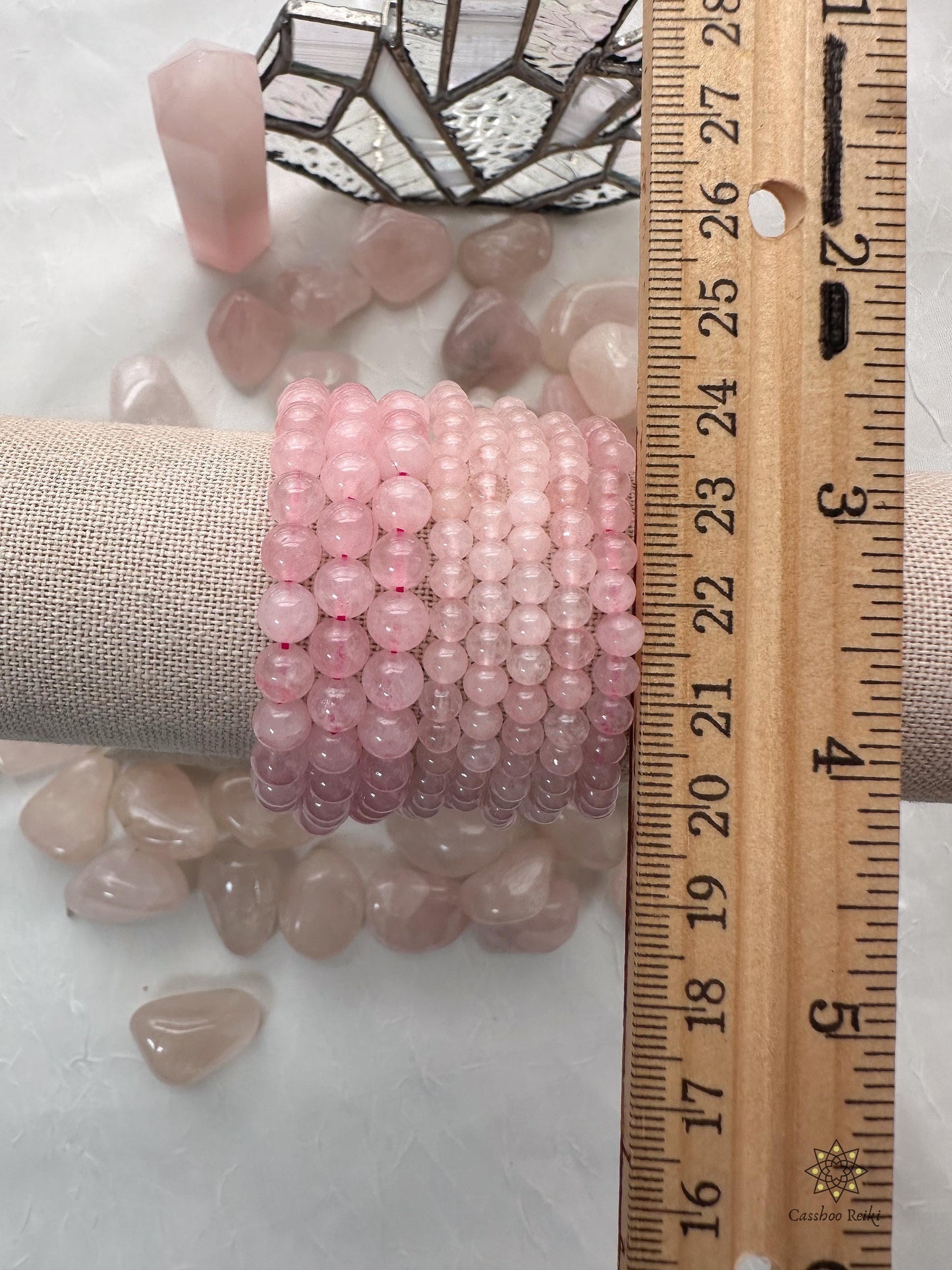 Rose Quartz 4mm 6mm Beads Elastic Bracelet | Natural Gemstone Bracelet | Universal Love Gift