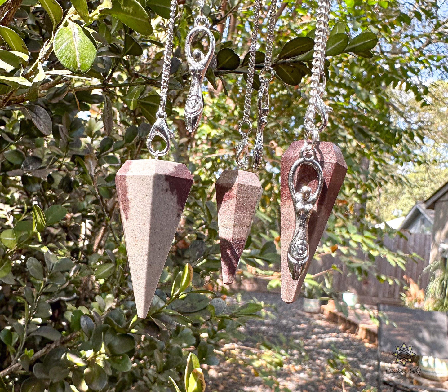 Shiva Lingam Goddess Pendulum and Mini Bowl set | Natural Gemstone Pendulum