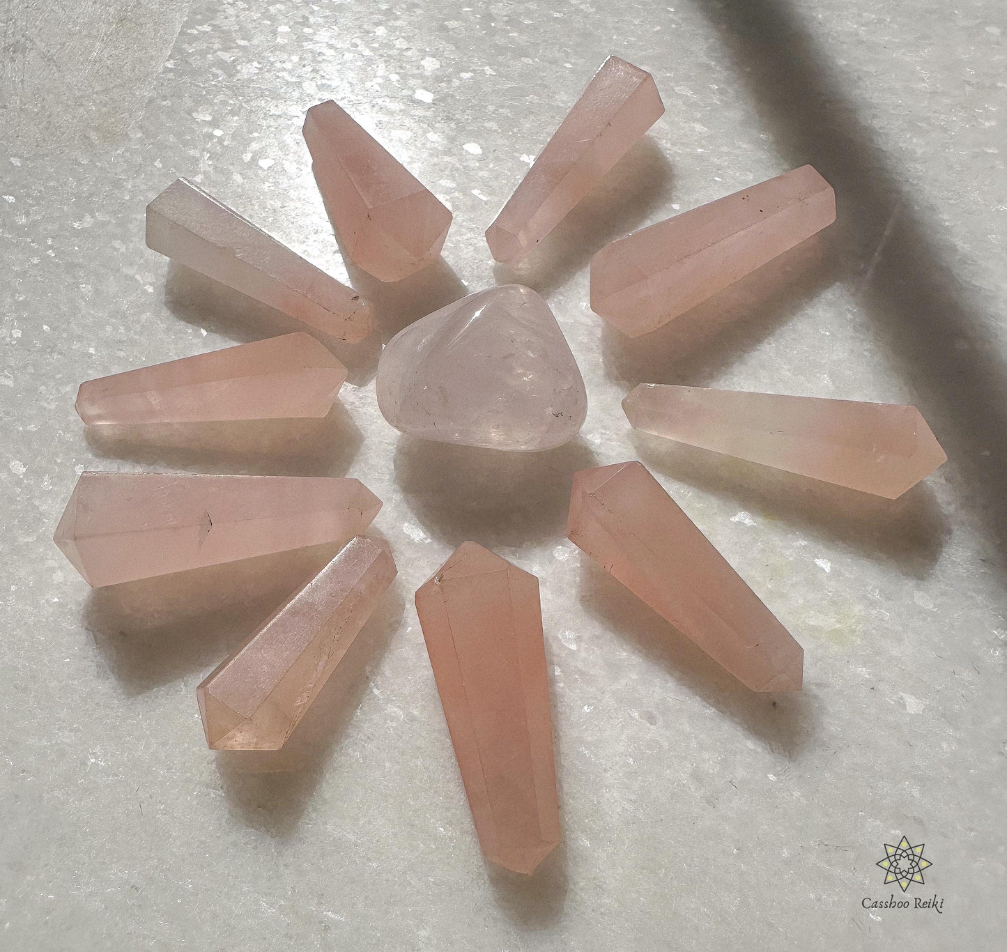 Double Terminated Rose Quartz Wand | Mini Rose Quartz point | Crystals for grids| Crystal for Jewelry making