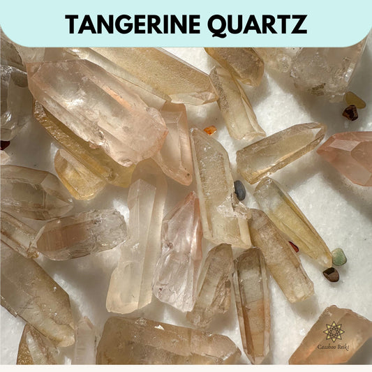 Tangerine Lemurian Quartz Point | Crystal for Sagittarius Zodiac | Crystal for Karma and Ancestral work