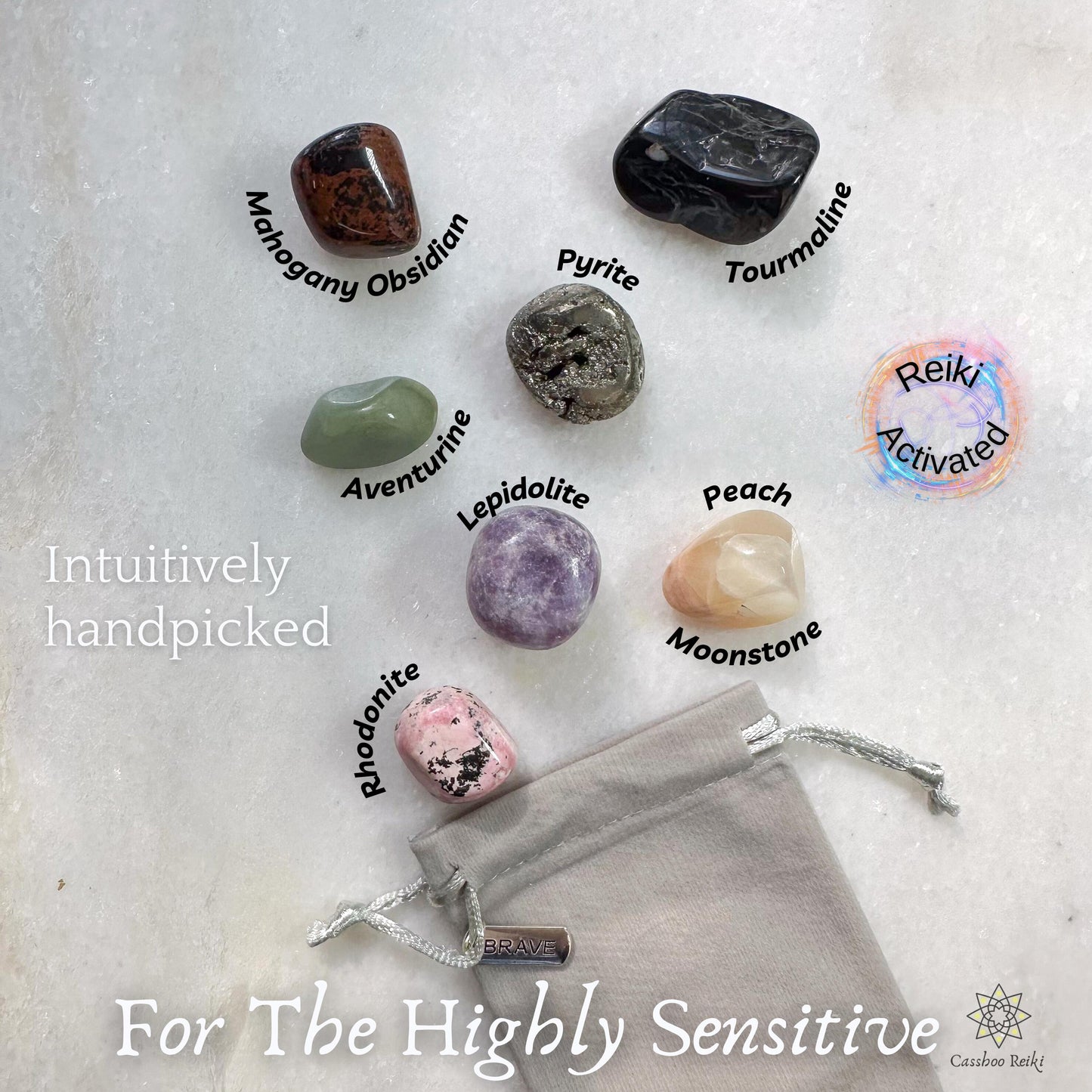 7-Crystal Set for Empathy and Personal Power | Empath Crystals | Crystals for Highly Sensitive People