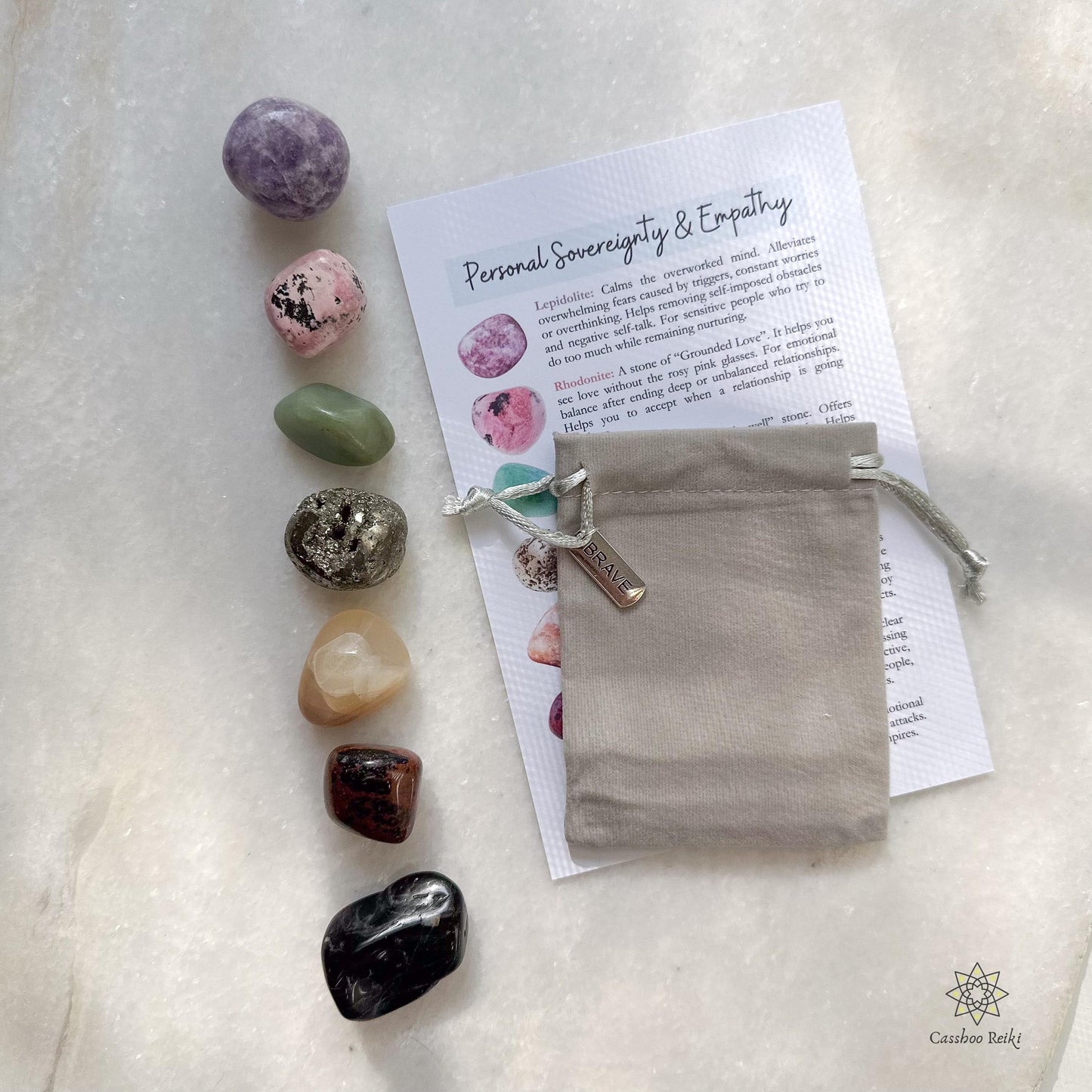 7-Crystal Set for Empathy and Personal Power | Empath Crystals | Crystals for Highly Sensitive People