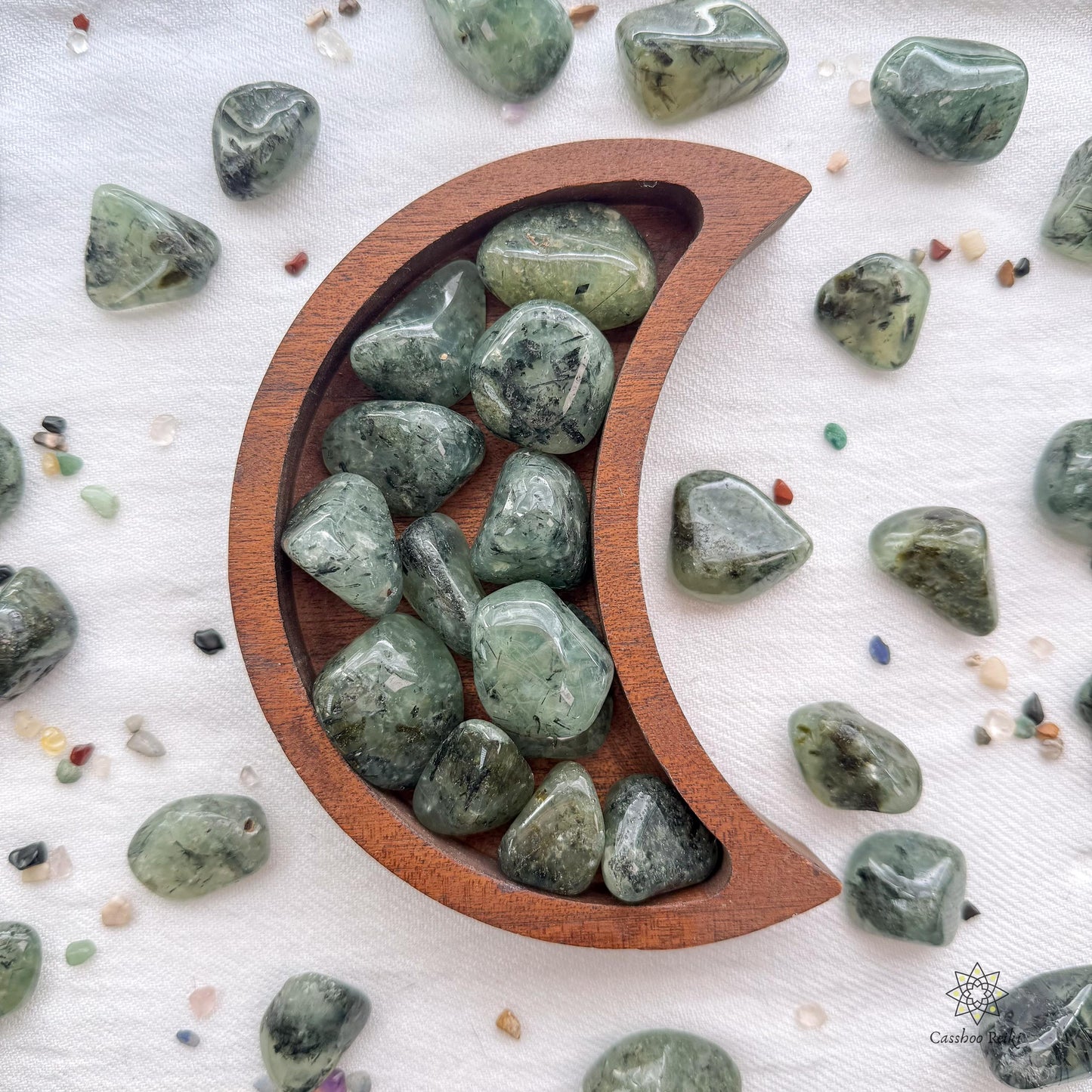 Prehnite, Tumbled or Rough | Gift for Mediums or Psychics