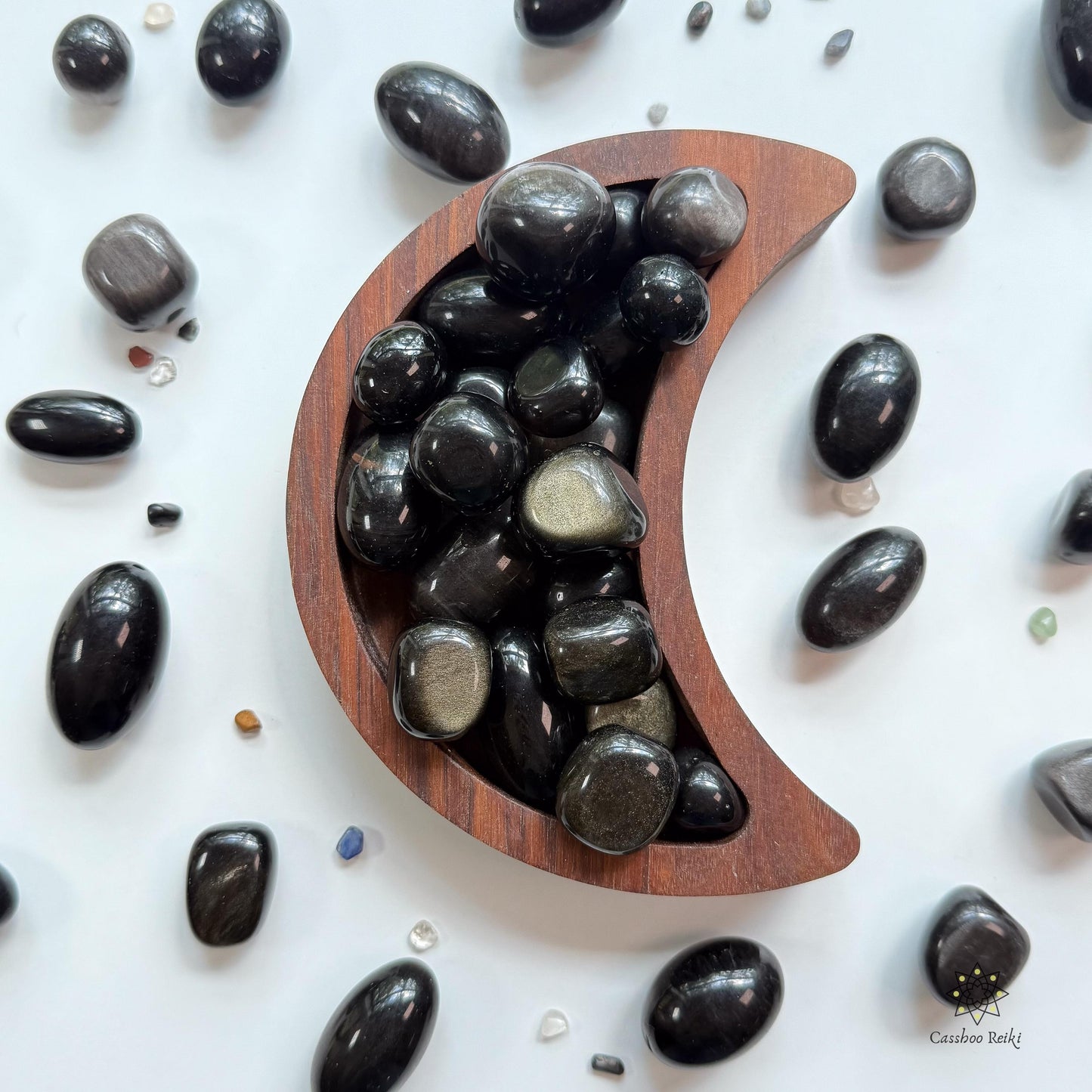 Gold or Silver Sheen Obsidian | Tumbled Sheen Obsidian | Stone for business owners, entrepreneurs or Moms.