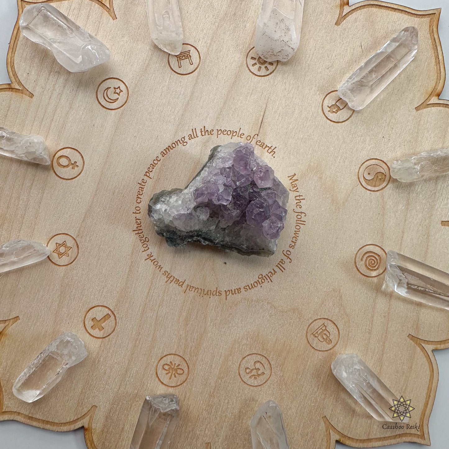 Reiki World Peace Crystal Grid with Crystals | Altar Tools | Sacred Space Decor