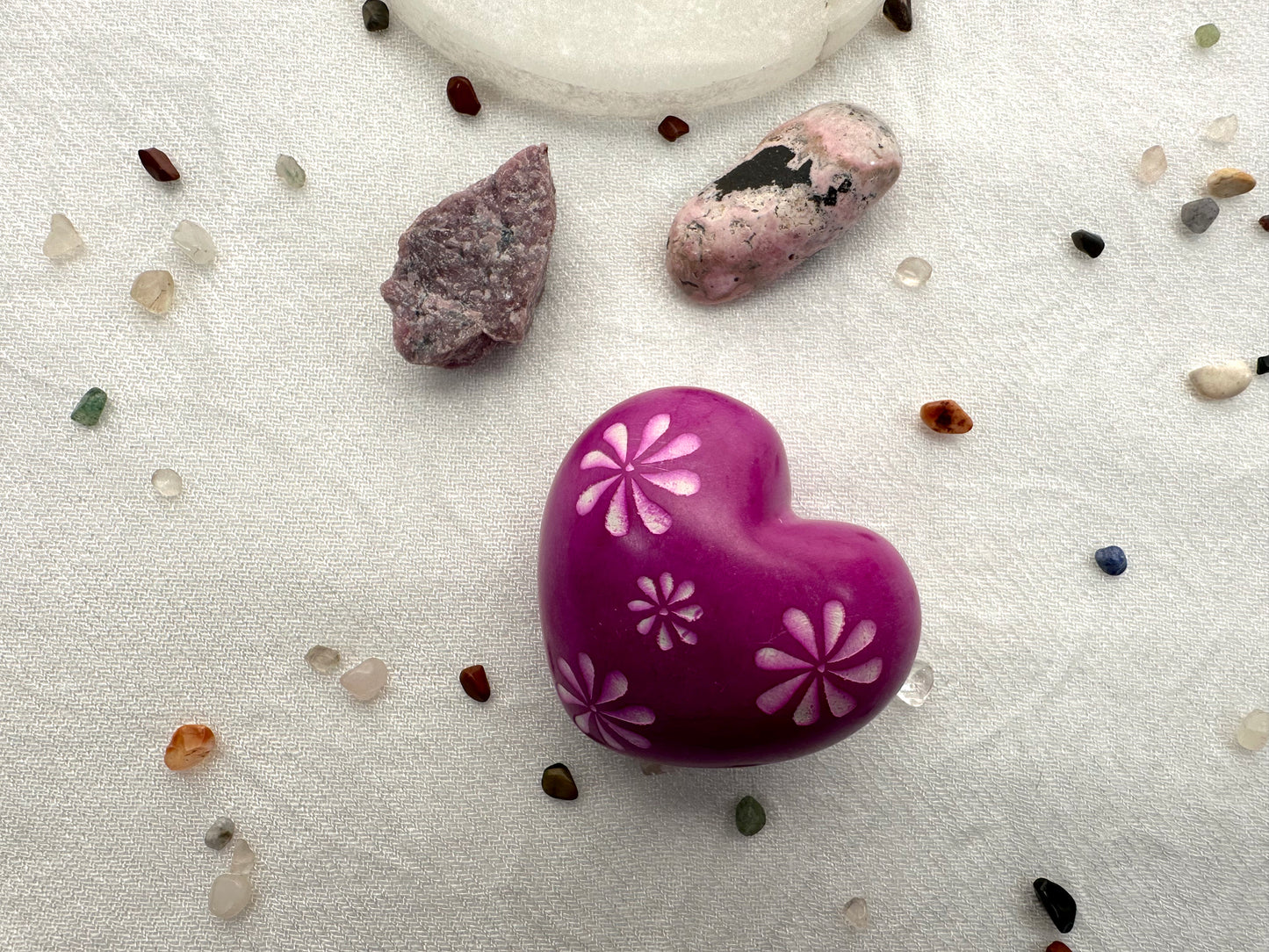 LOVE CELEBRATIONS: Self-love. 2-piece set Rhodonite and Soapstone heart