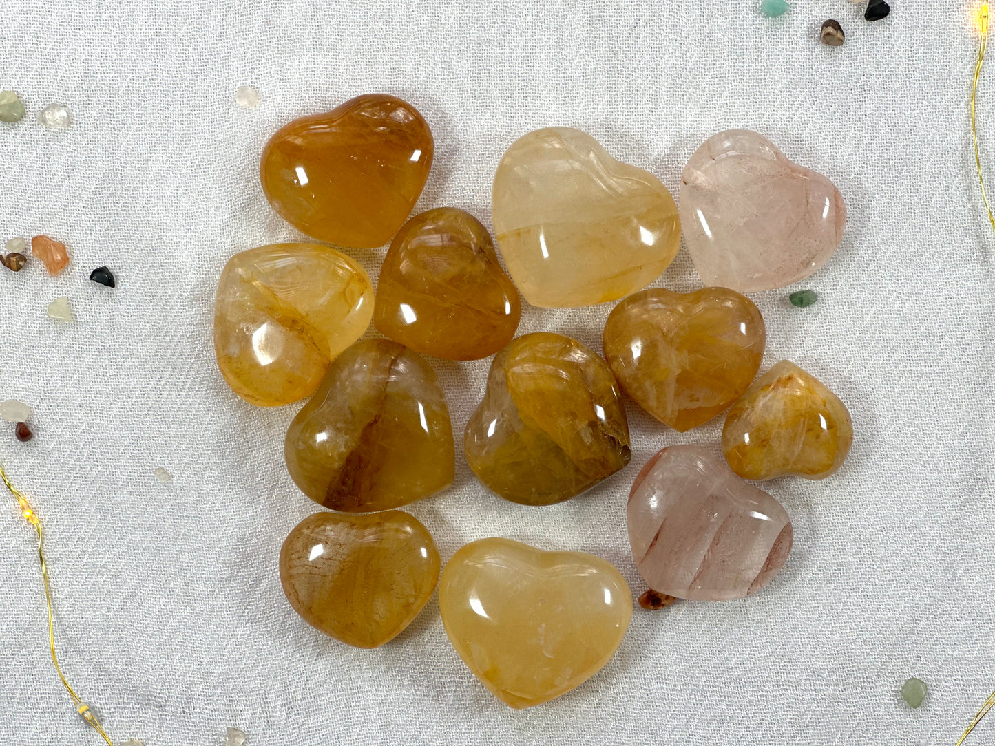 Mini Hematoid / Golden Healer Quartz Puffy Hearts