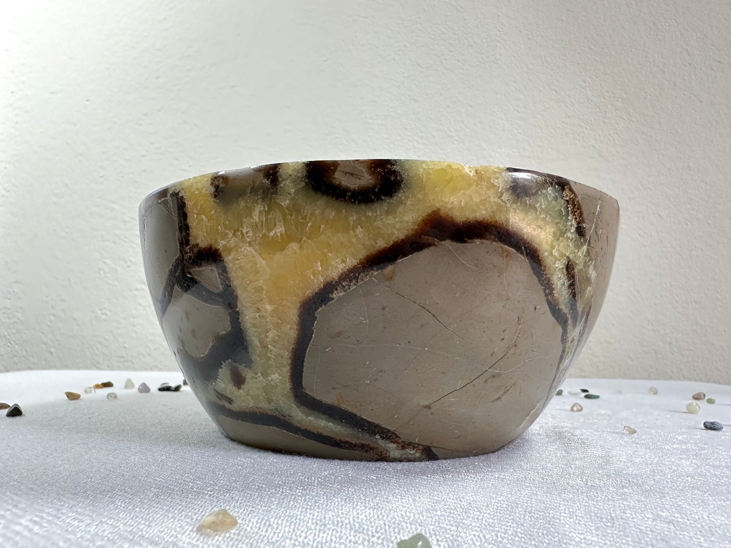 Natural Septarian Carved Bowl | Natural Gemstone Carved Bowl | Centerpiece Decor