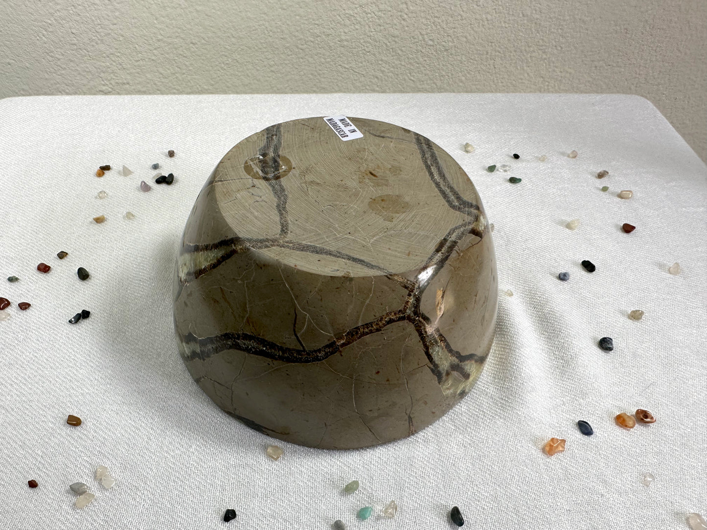 Natural Septarian Carved Bowl | Natural Gemstone Carved Bowl | Centerpiece Decor