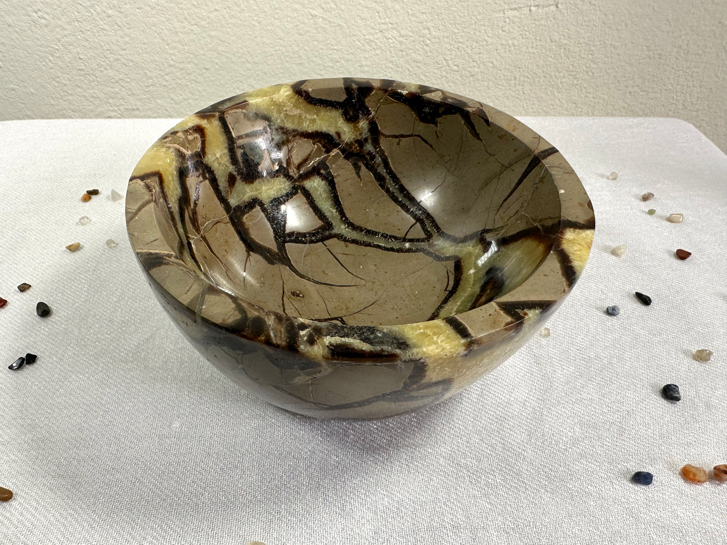 Natural Septarian Carved Bowl | Natural Gemstone Carved Bowl | Centerpiece Decor